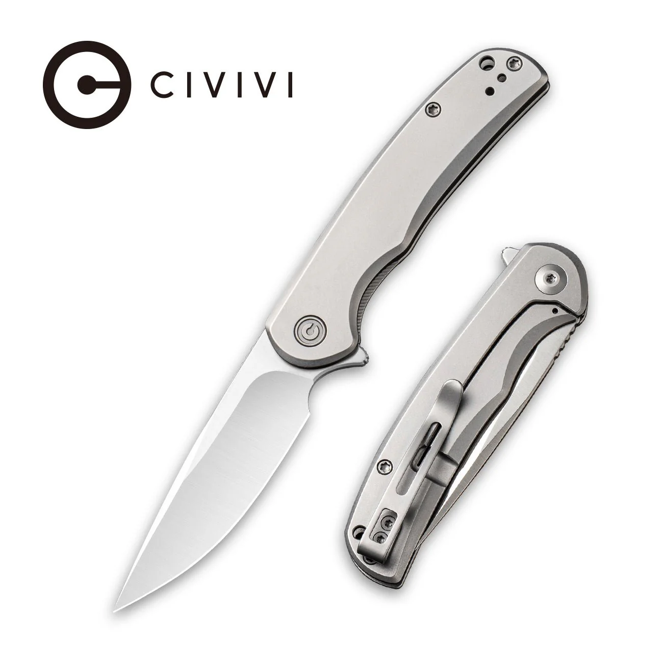 CIVIVI NOx Flipper Knife Stainless Steel Handle (2.97" Nitro-V Blade) C2110A