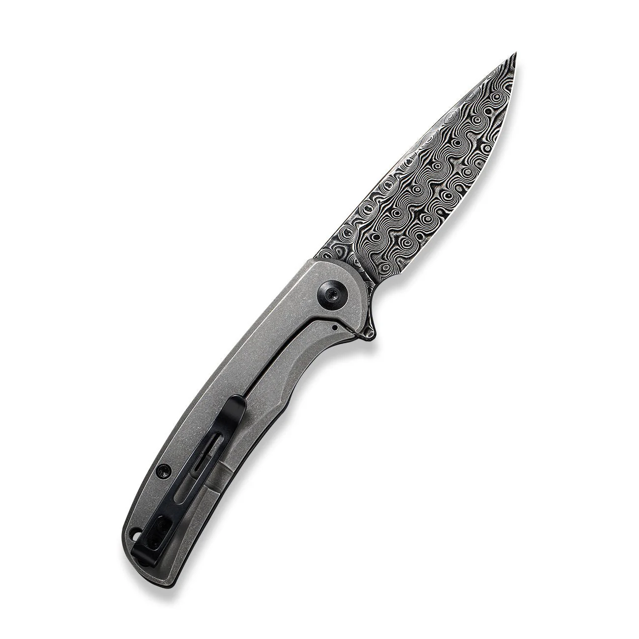 CIVIVI NOx Flipper Knife Carbon Fiber & Stainless Steel Handle (2.97" Damascus Blade) C2110DS-1 - Image 2