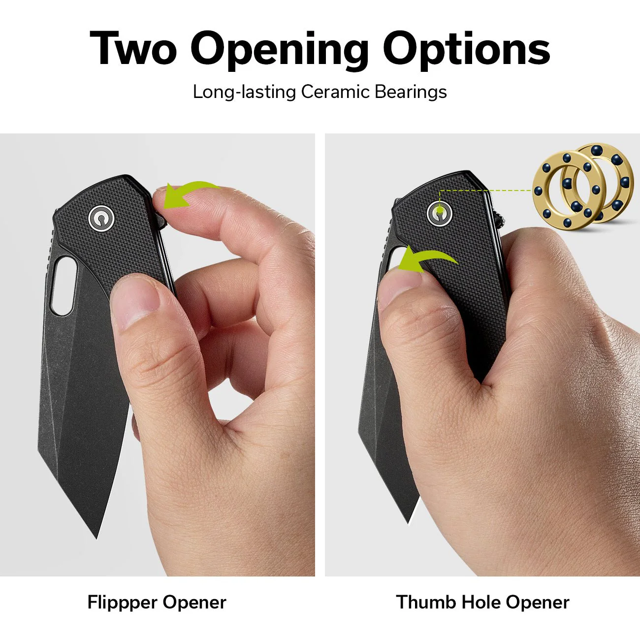 CIVIVI Nugz Flipper & Thumb Hole Knife G10 Handle (3.17" 14C28N Blade) C23060-1 - Image 4