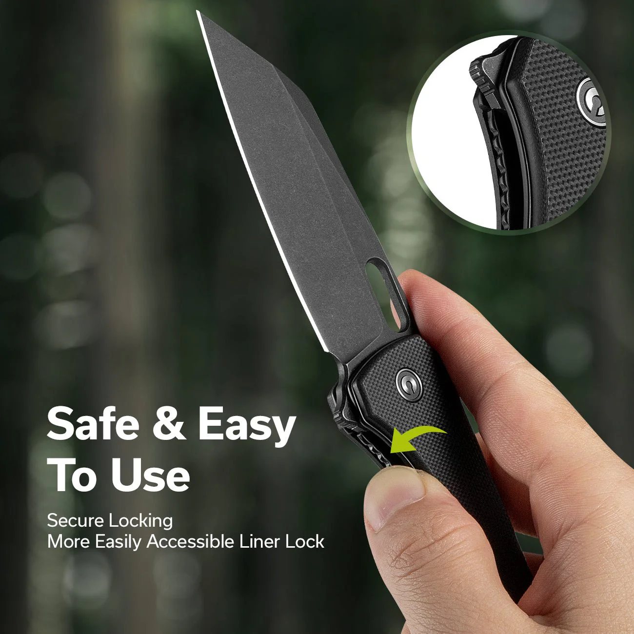 CIVIVI Nugz Flipper & Thumb Hole Knife G10 Handle (3.17" 14C28N Blade) C23060-1 - Image 5