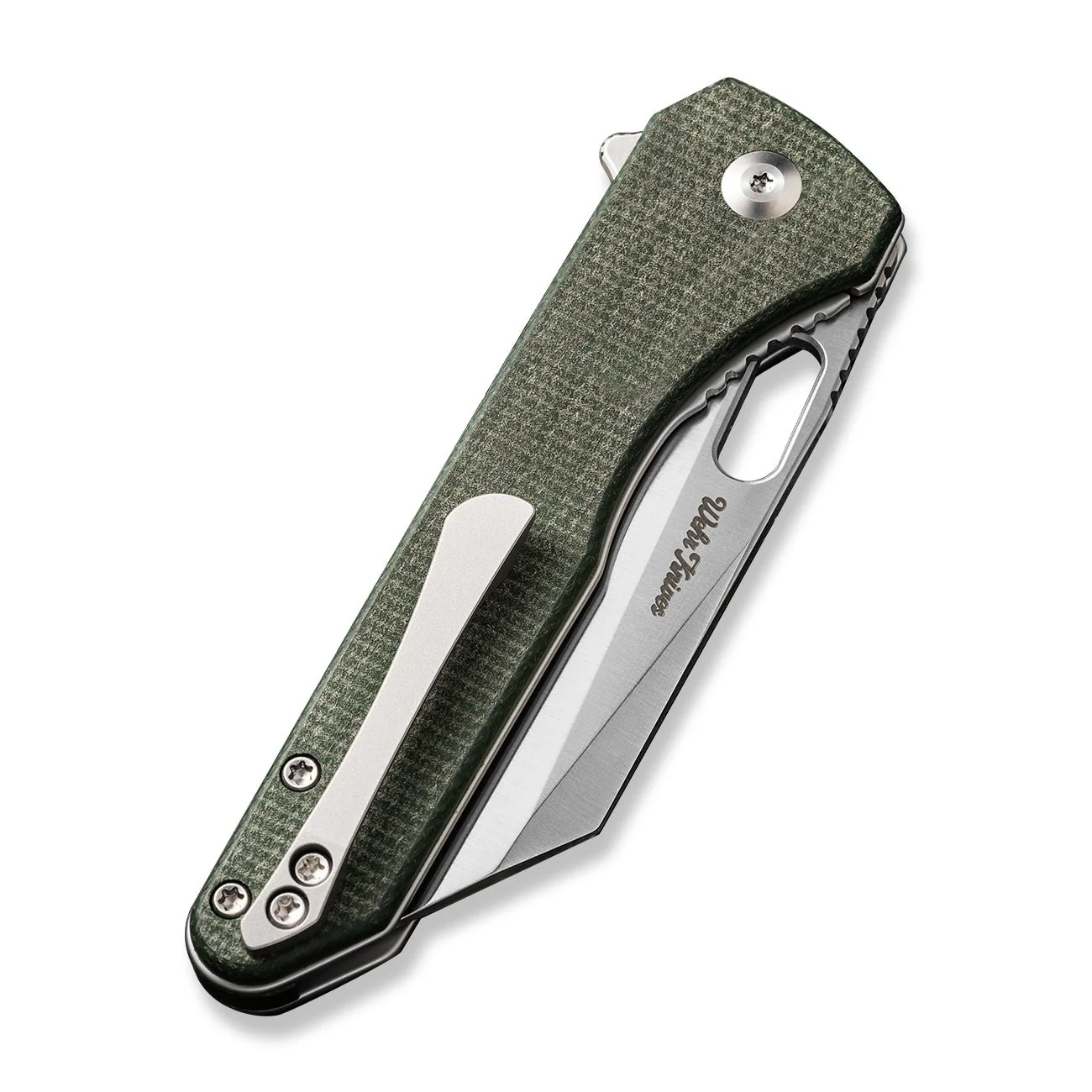CIVIVI Nugz Flipper & Thumb Hole Knife Micarta Handle (3.17" 14C28N Blade) C23060-2 - Image 12
