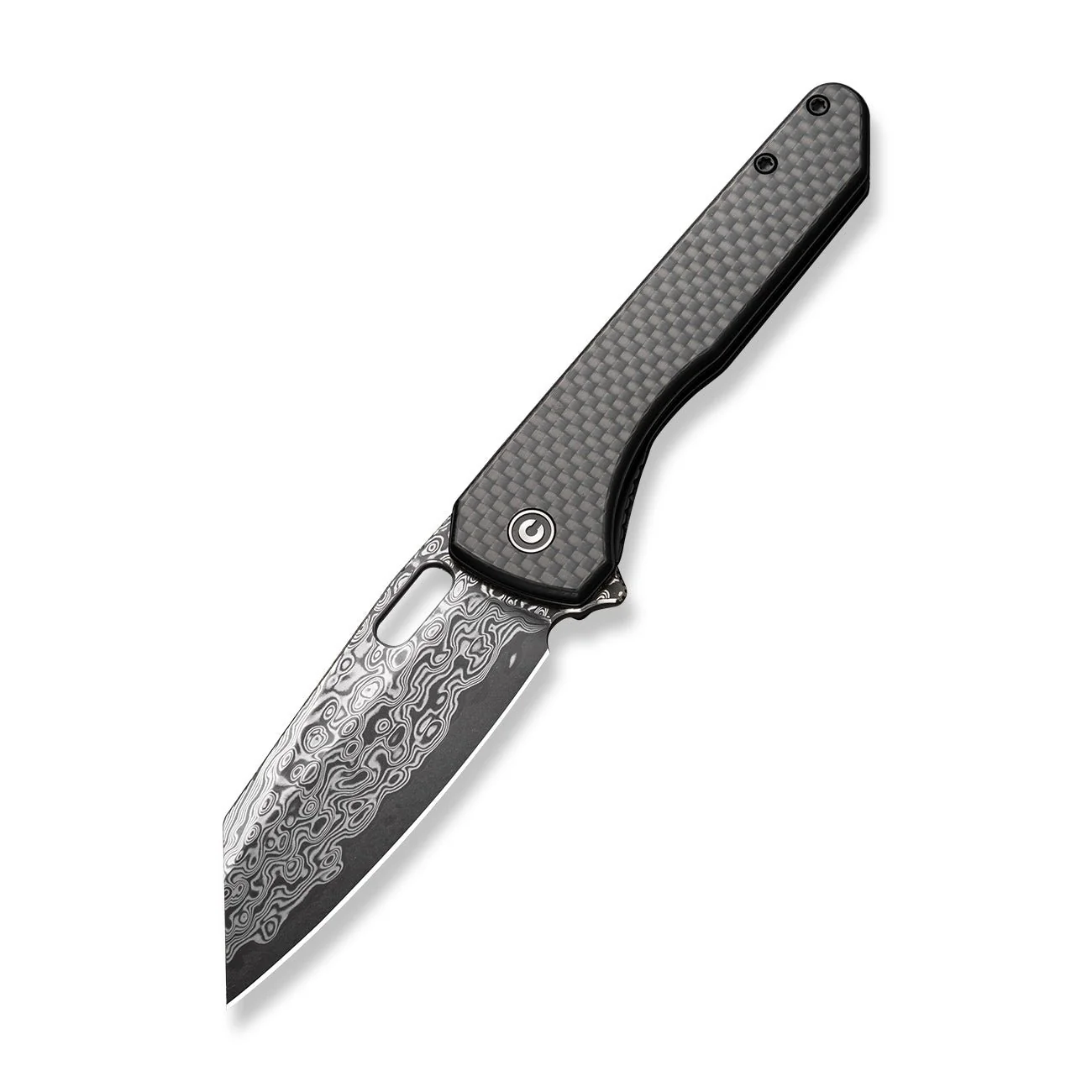 CIVIVI Nugz Flipper & Thumb Hole Knife Carbon Fiber & G10 Handle (3.17" Damascus Blade) C23060-DS1 - Image 8