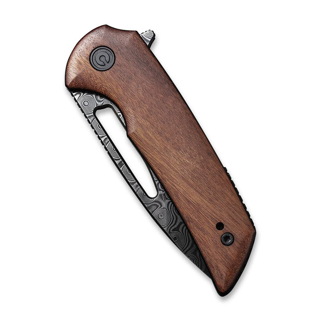 CIVIVI Odium Flipper & Thumb Hole Knife Wood Handle (2.65" Damascus Blade) C2010DS-1 - Image 5