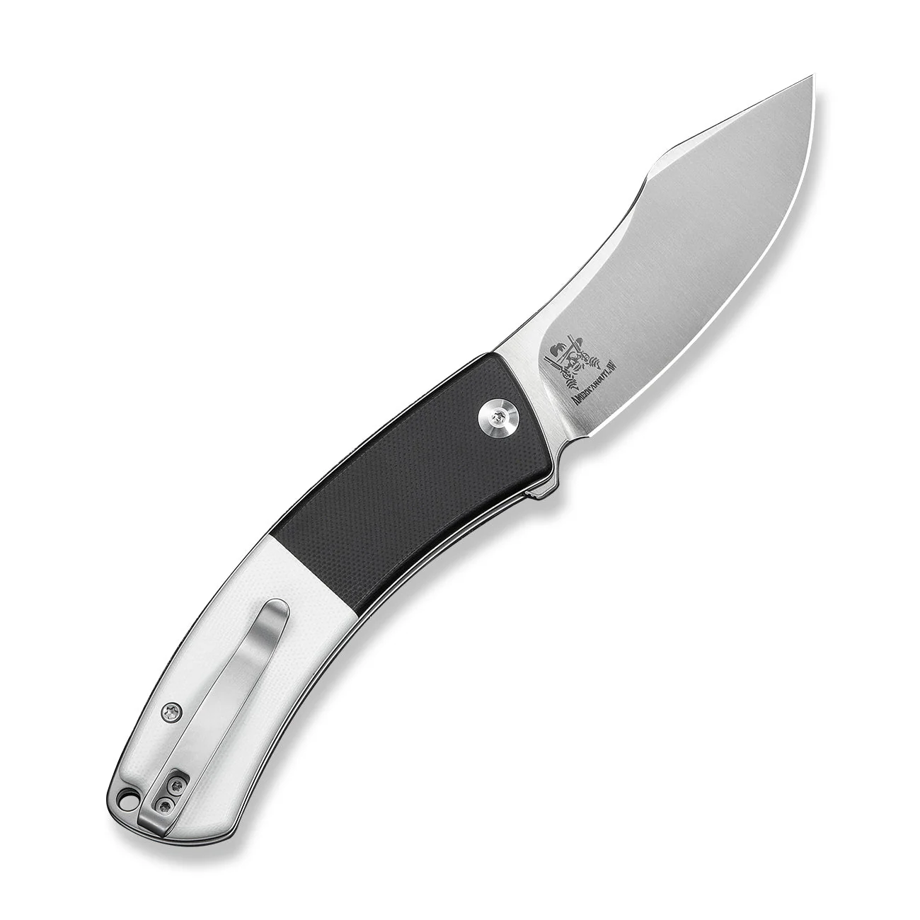 CIVIVI Outlaw Muk Flipper & Button Lock Knife Black & White G10 Handle (3.47" Satin Finished 14C28N Blade) C24079-4 - Image 9