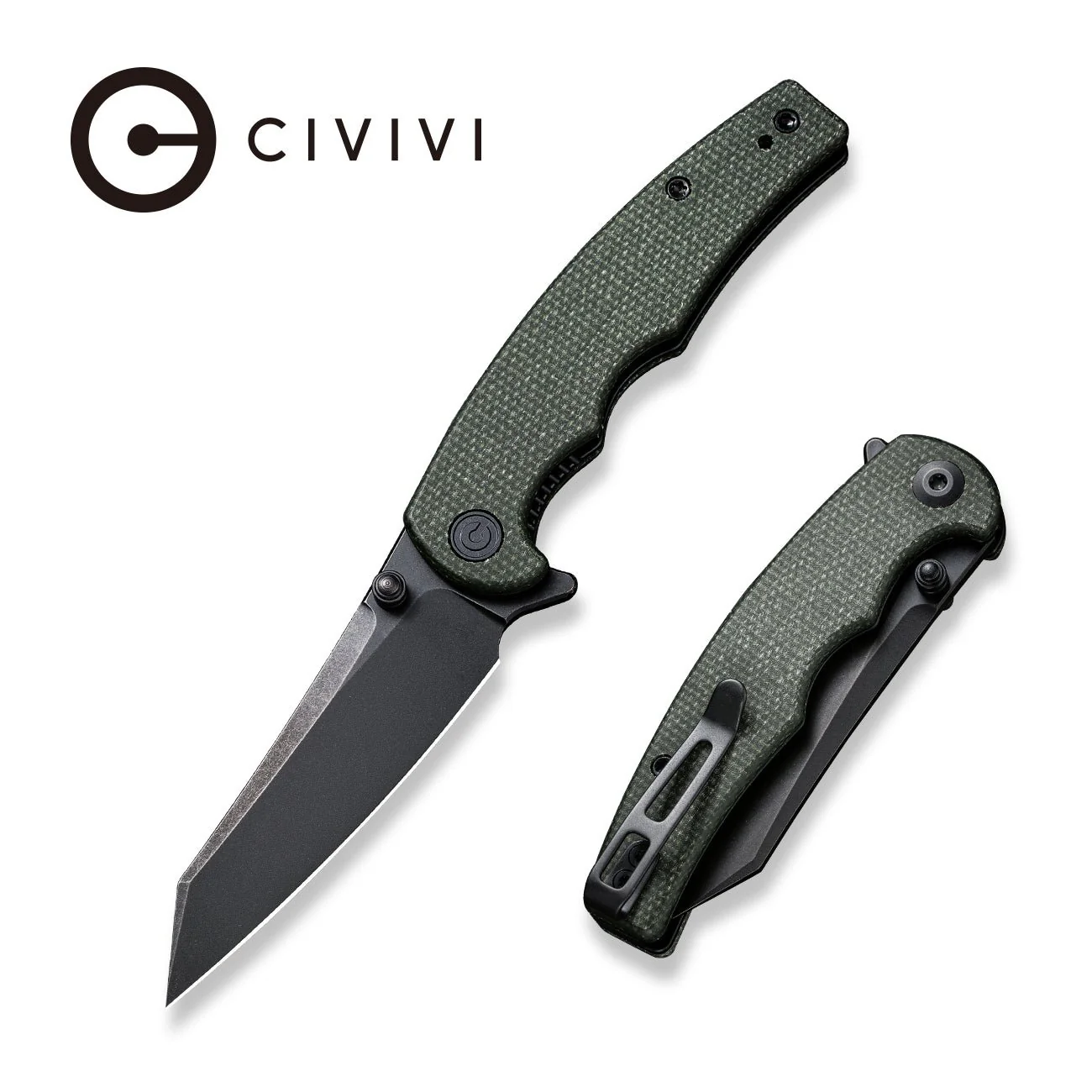 CIVIVI P87 Folder Flipper Knife Micarta Handle (2.90" Nitro-V Blade) C21043-3