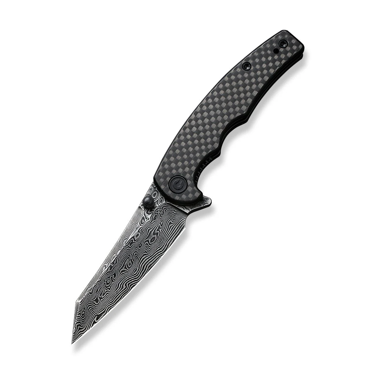 CIVIVI P87 Folder Flipper Knife Carbon Fiber & G10 Handle (2.90" Damascus Blade) C21043-DS1 - Image 3