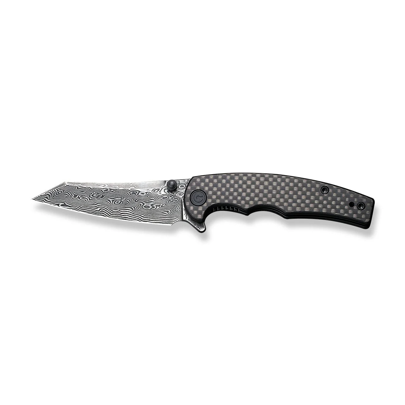 CIVIVI P87 Folder Flipper Knife Carbon Fiber & G10 Handle (2.90" Damascus Blade) C21043-DS1 - Image 4