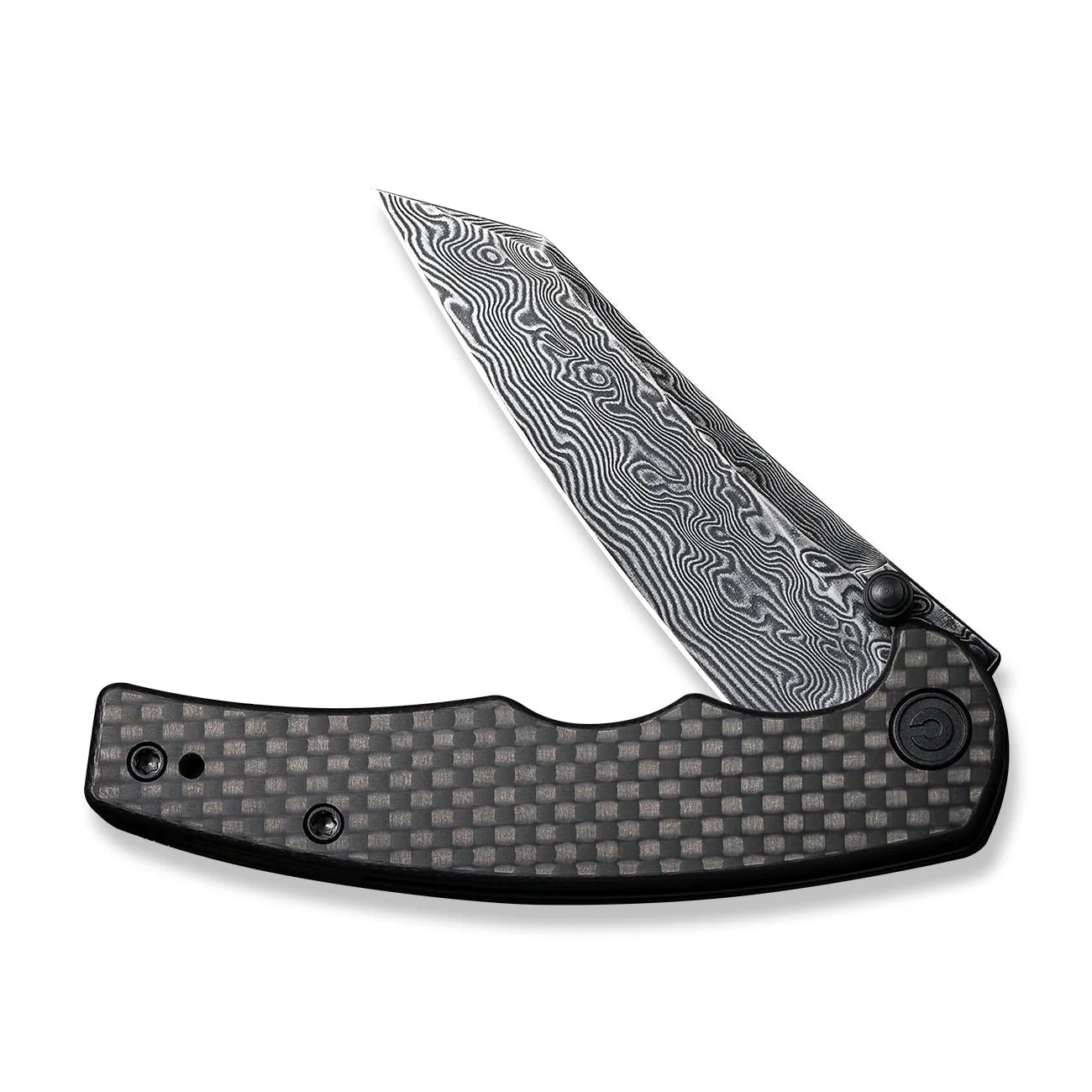 CIVIVI P87 Folder Flipper Knife Carbon Fiber & G10 Handle (2.90" Damascus Blade) C21043-DS1 - Image 5