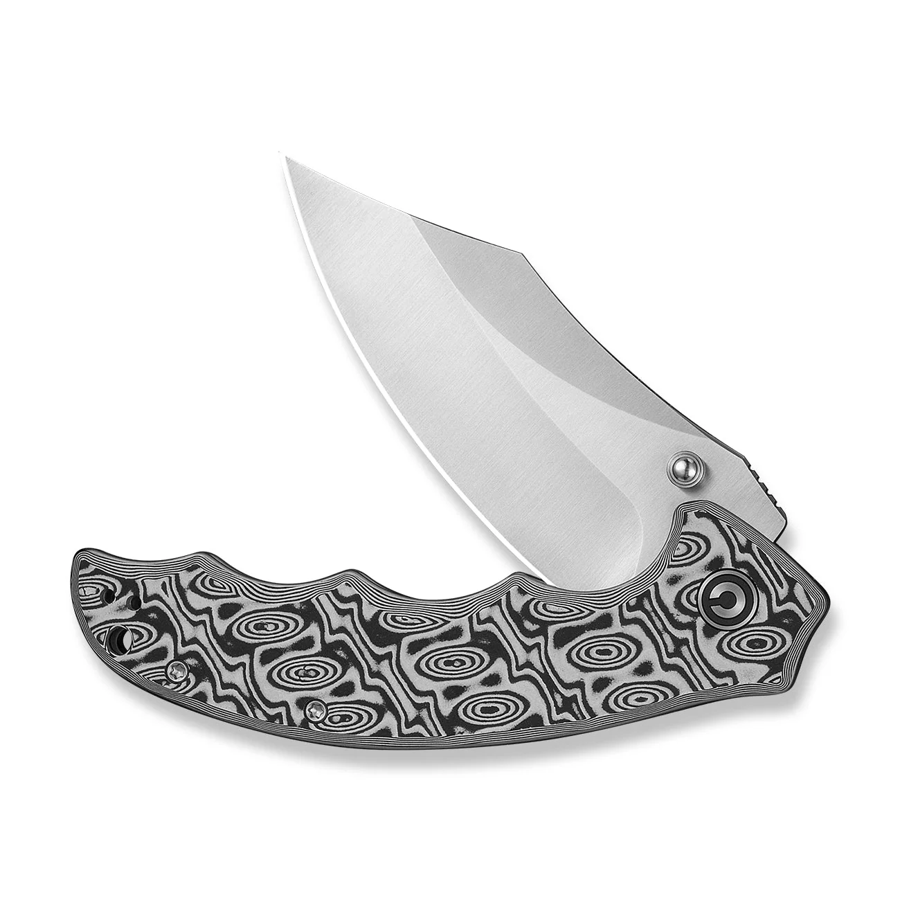 CIVIVI Pentad Flipper & Thumb Stud Knife Black / White Vortex Micarta Handle (3.48" Satin Finished Nitro-V Blade) C24068-3 - Image 10