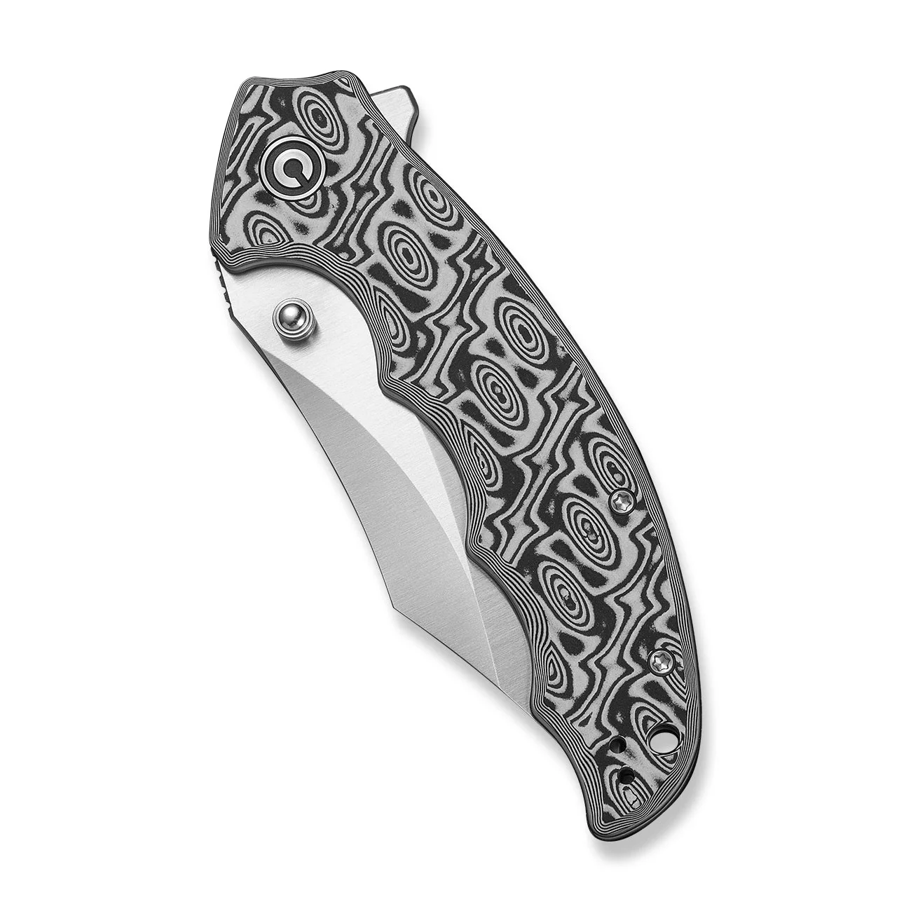 CIVIVI Pentad Flipper & Thumb Stud Knife Black / White Vortex Micarta Handle (3.48" Satin Finished Nitro-V Blade) C24068-3 - Image 11