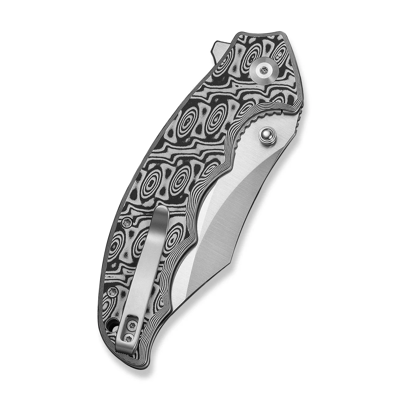 CIVIVI Pentad Flipper & Thumb Stud Knife Black / White Vortex Micarta Handle (3.48" Satin Finished Nitro-V Blade) C24068-3 - Image 12
