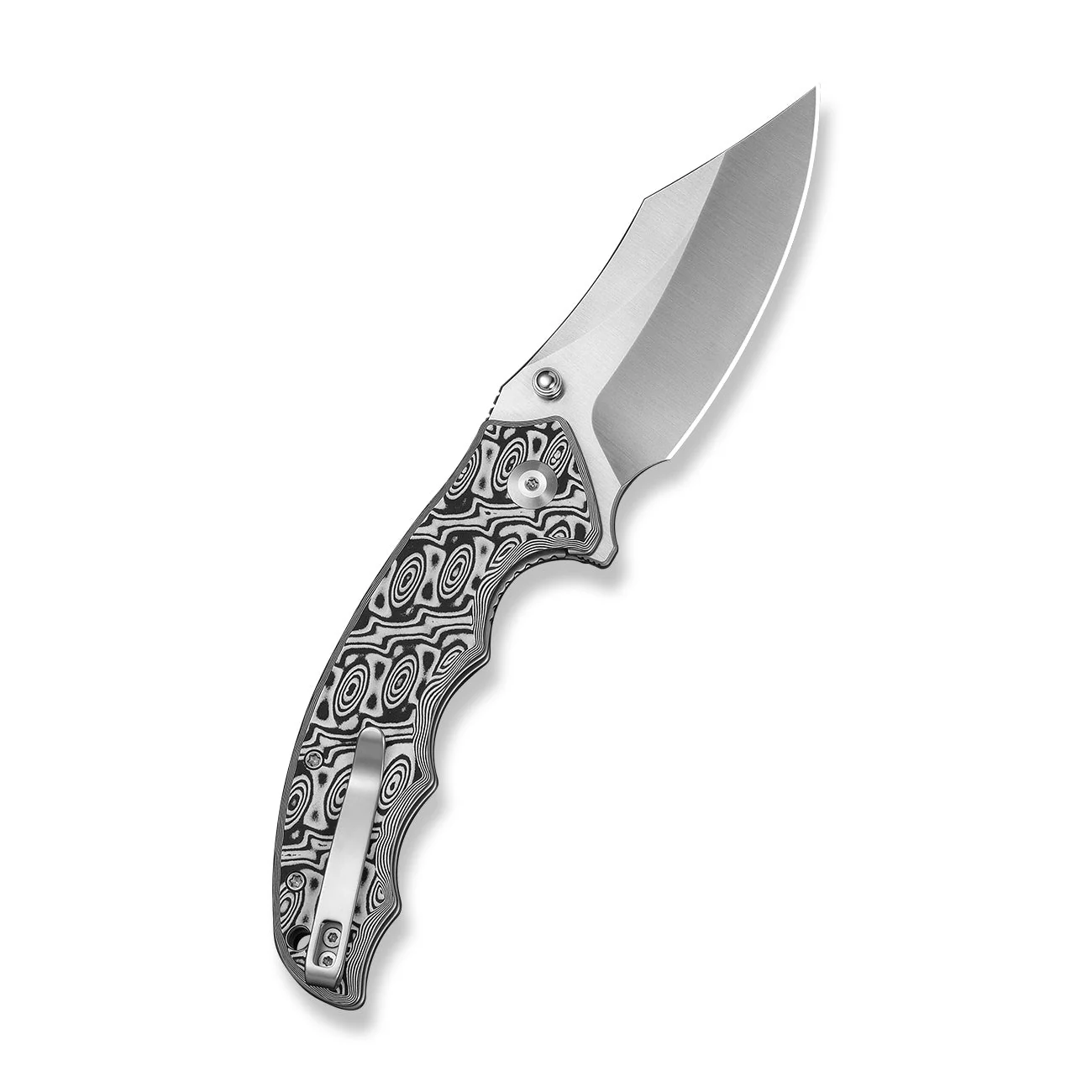 CIVIVI Pentad Flipper & Thumb Stud Knife Black / White Vortex Micarta Handle (3.48" Satin Finished Nitro-V Blade) C24068-3 - Image 7