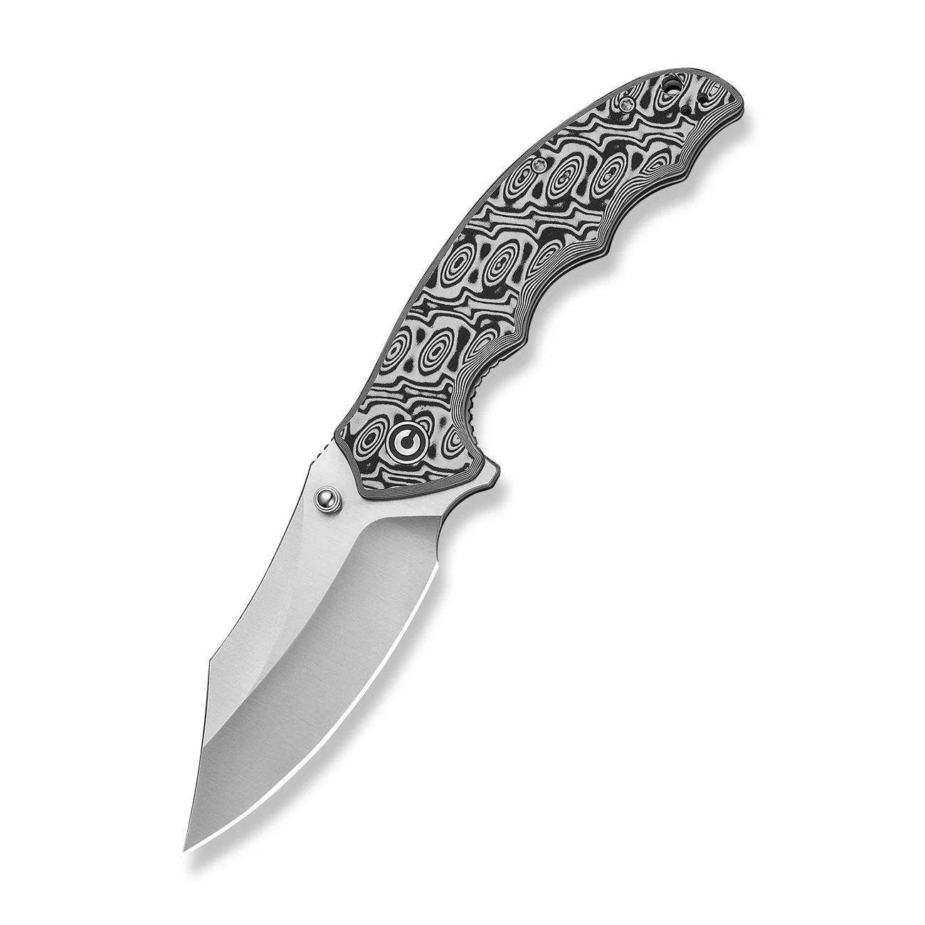 CIVIVI Pentad Flipper & Thumb Stud Knife Black / White Vortex Micarta Handle (3.48" Satin Finished Nitro-V Blade) C24068-3 - Image 8
