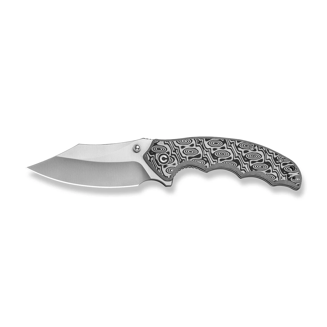 CIVIVI Pentad Flipper & Thumb Stud Knife Black / White Vortex Micarta Handle (3.48" Satin Finished Nitro-V Blade) C24068-3 - Image 9