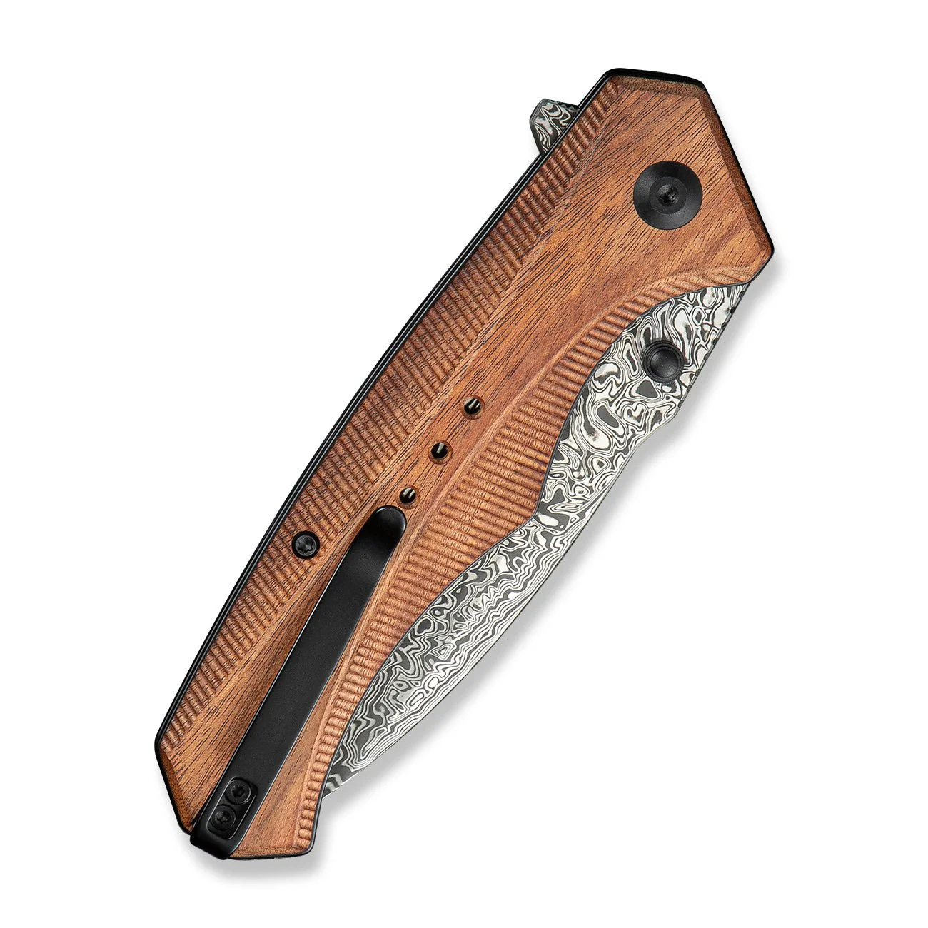 CIVIVI Photonix Flipper & Thumb Stud Knife Wood Handle (3.7" Damascus Blade) C23081B-DS1 - Image 12