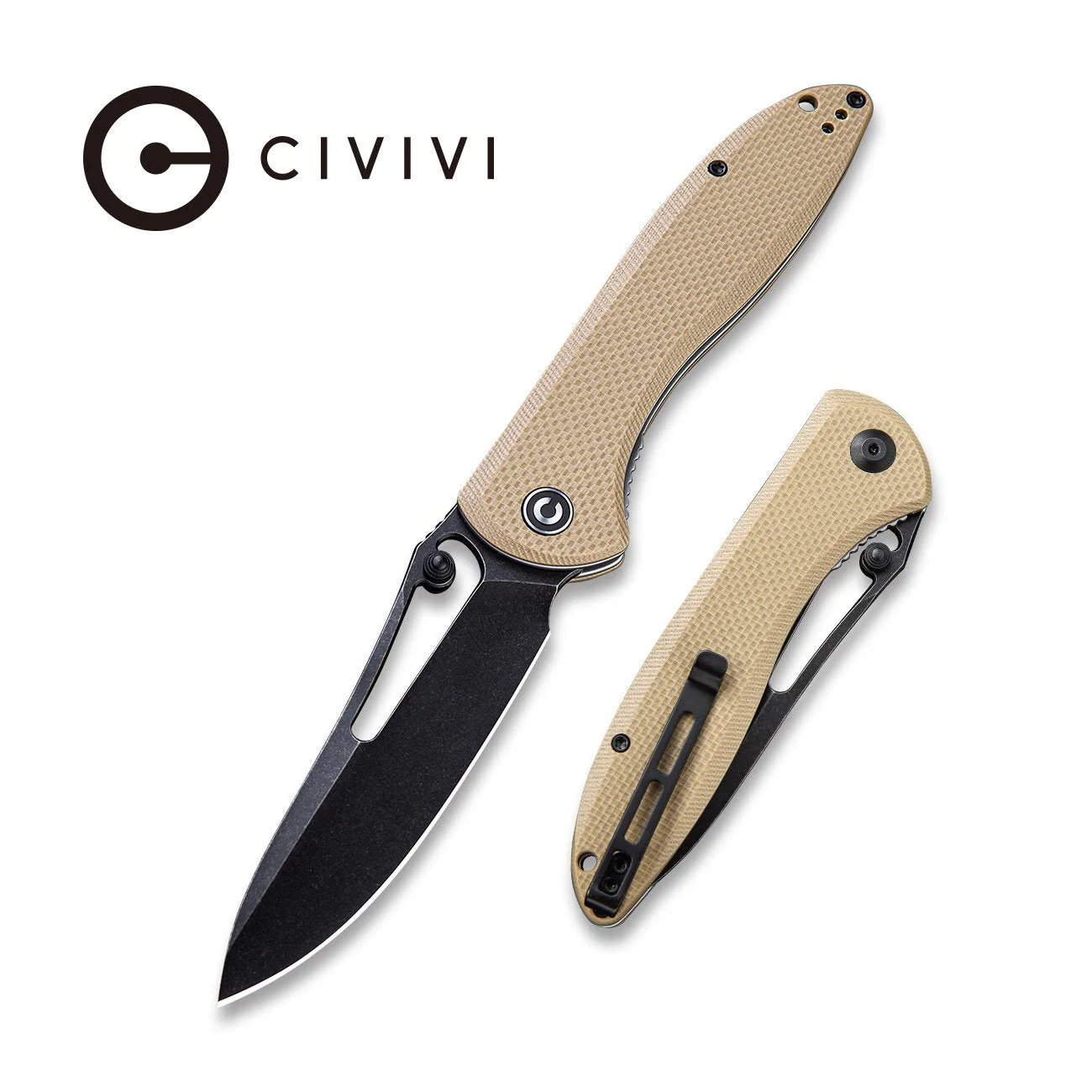 CIVIVI Picaro Thumb Stud & Thumb Hole Knife G10 Handle (3.94" D2 Blade) C916B