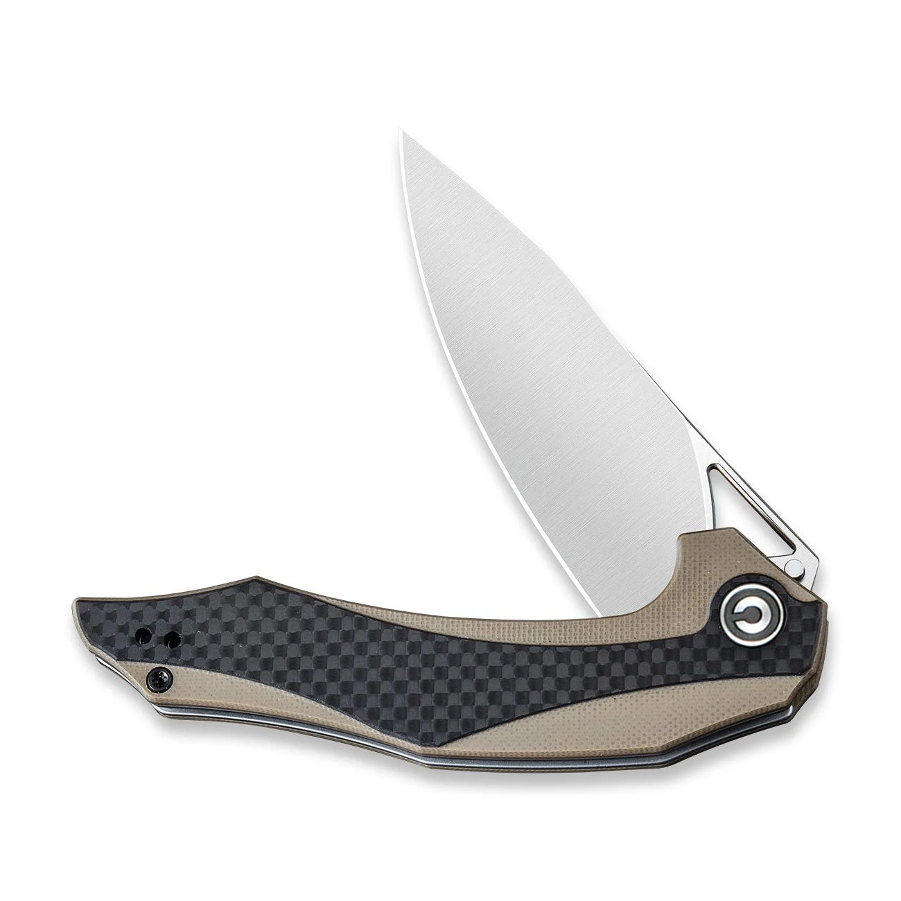 CIVIVI Plethiros Flipper Knife G10 & Carbon Fiber Handle (3.45" D2 Blade) C904A - Image 4