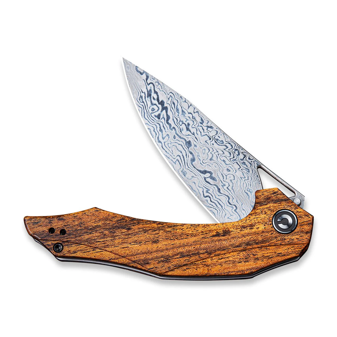 CIVIVI Plethiros Flipper Knife Wood Handle (3.45" Damascus Blade) C904DS-2 - Image 4