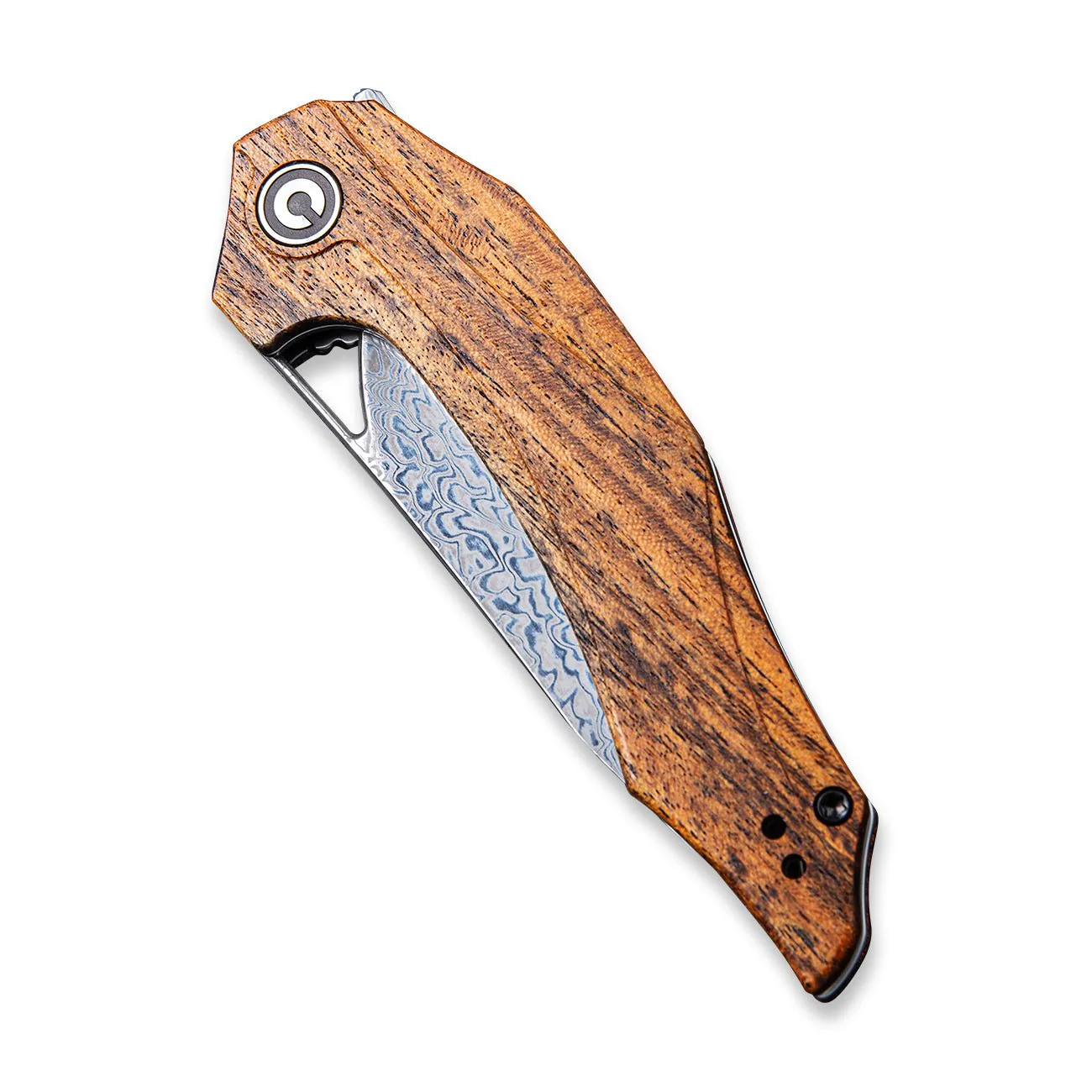 CIVIVI Plethiros Flipper Knife Wood Handle (3.45" Damascus Blade) C904DS-2 - Image 5