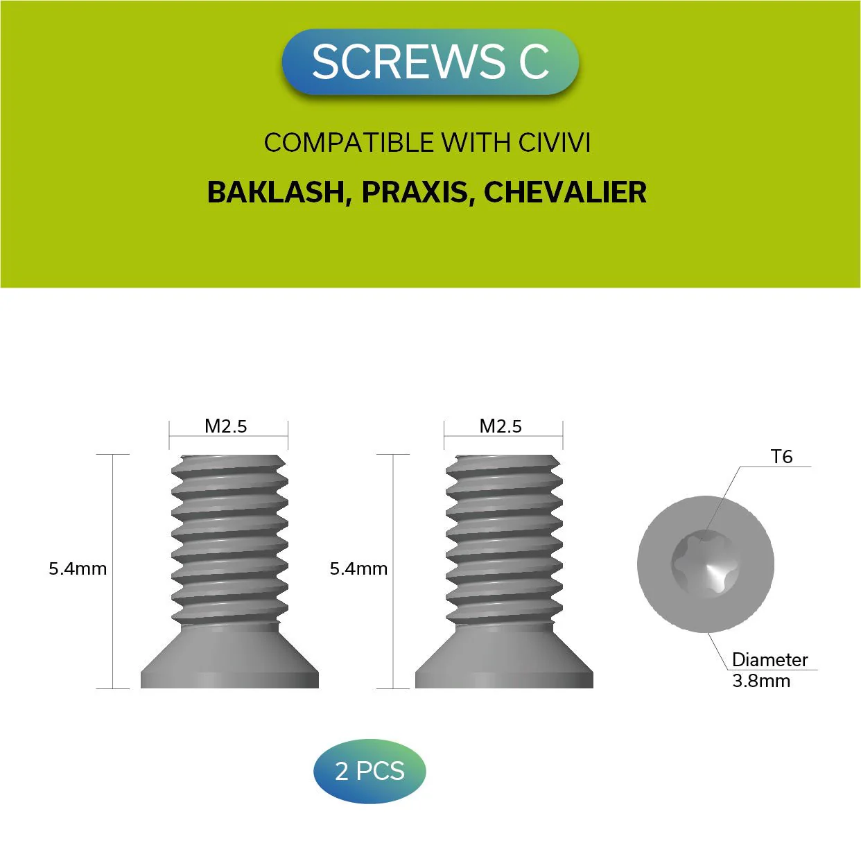 CIVIVI Pocket clip Stainless Steel Screws CA-12B - Image 4