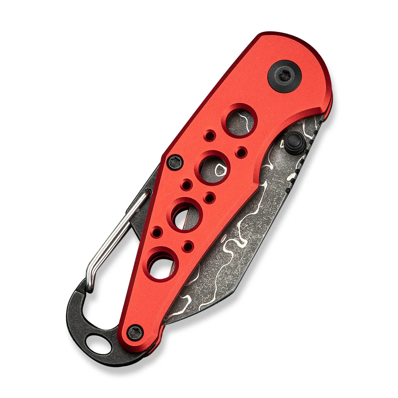 CIVIVI Pragma Thumb Stud & Button Lock Knife Aluminum Handle With S/S Carabiner & Bottle Opener (2.2" Damascus Blade) C23062B-DS1 - Image 12
