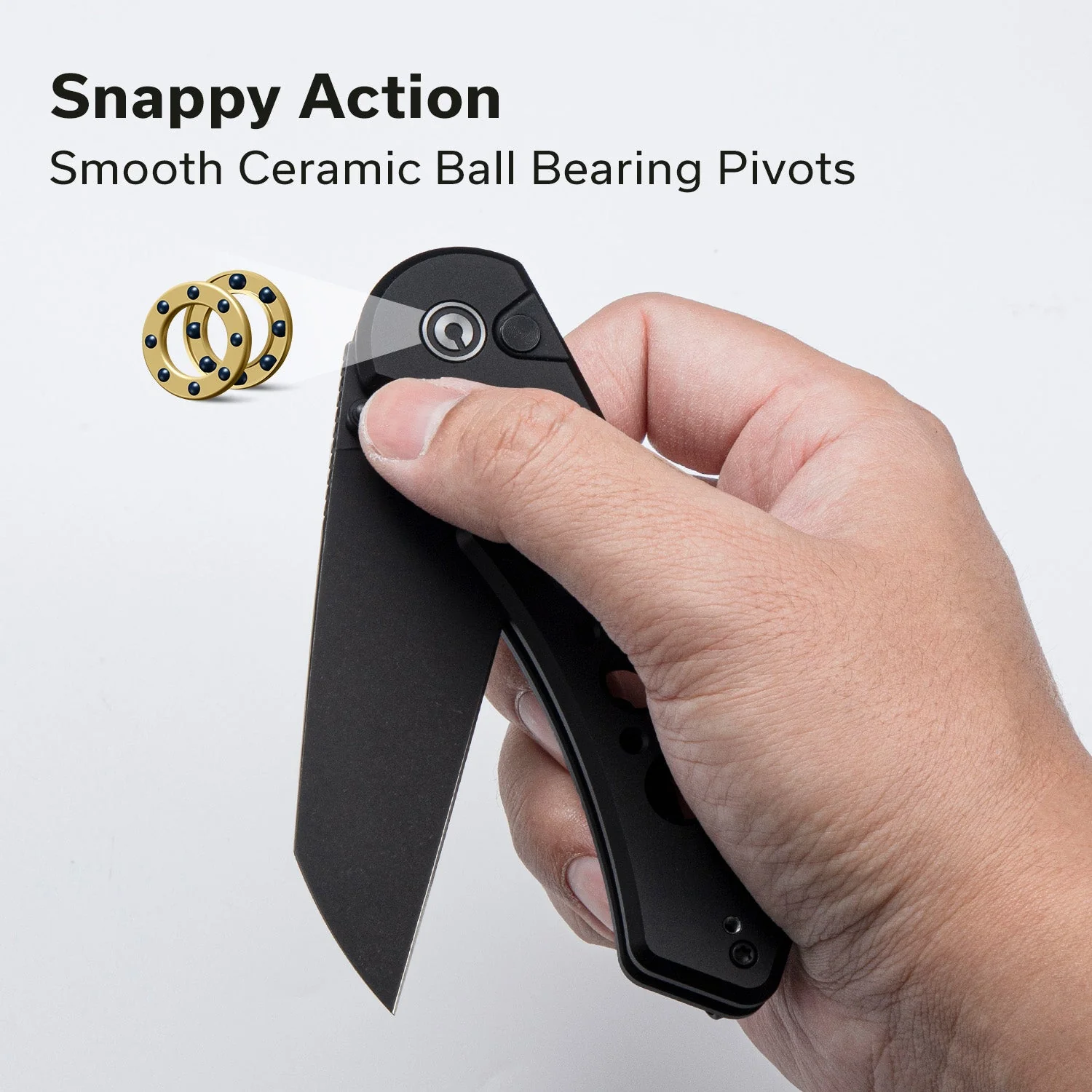 CIVIVI Pragma Prime Thumb Stud & Button Lock Knife Aluminum Handle (3.49" 14C28N Blade) C24067-1 - Image 4