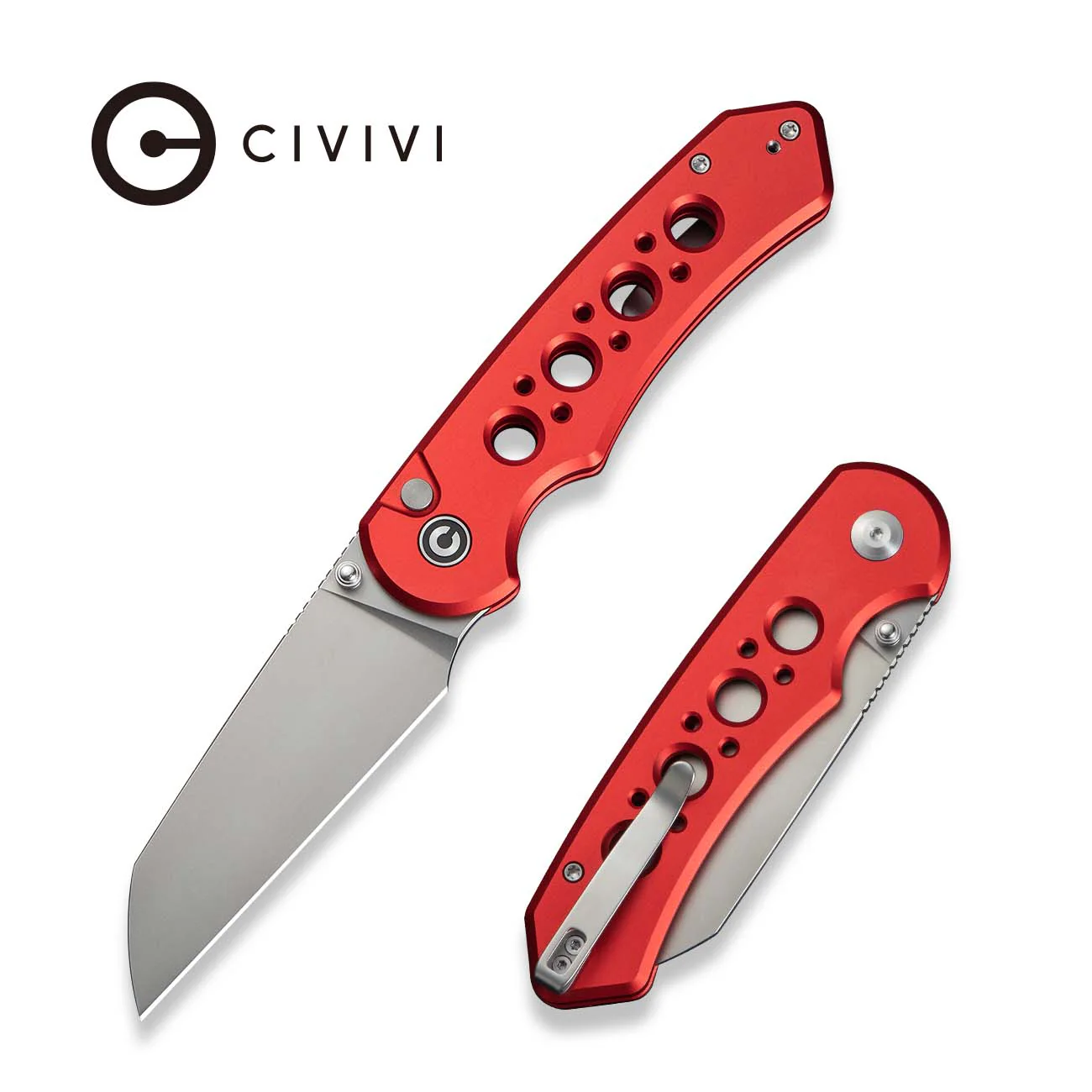 CIVIVI Pragma Prime Thumb Stud & Button Lock Knife Aluminum Handle (3.49" 14C28N Blade) C24067-2