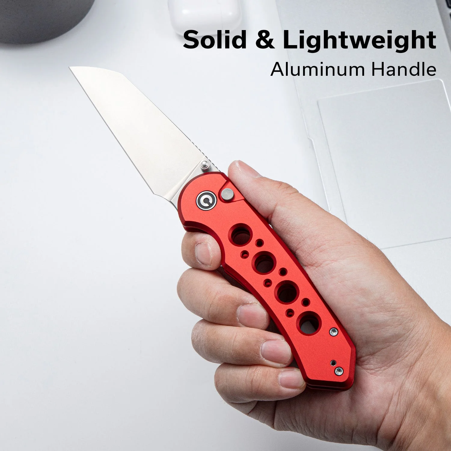 CIVIVI Pragma Prime Thumb Stud & Button Lock Knife Aluminum Handle (3.49" 14C28N Blade) C24067-2 - Image 2