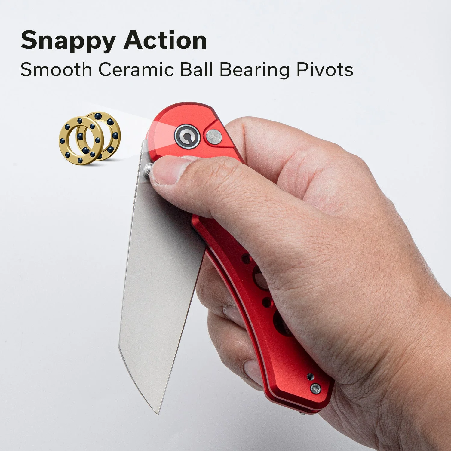 CIVIVI Pragma Prime Thumb Stud & Button Lock Knife Aluminum Handle (3.49" 14C28N Blade) C24067-2 - Image 4