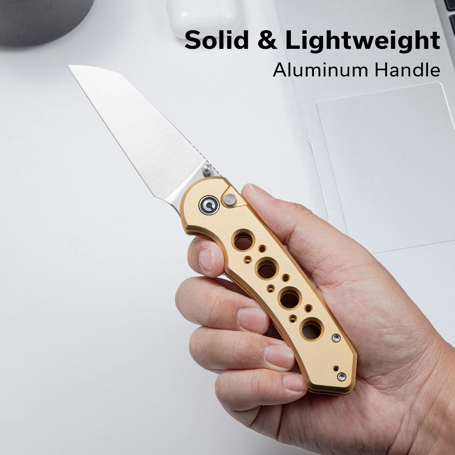 CIVIVI Pragma Prime Thumb Stud & Button Lock Knife Aluminum Handle (3.49" 14C28N Blade) C24067-3 - Image 2