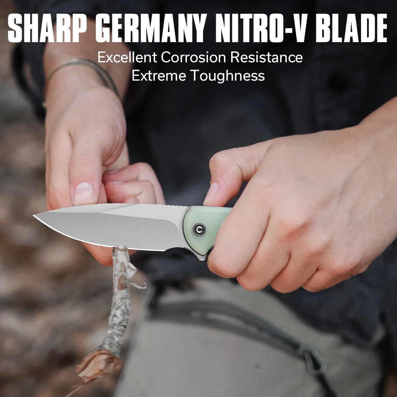CIVIVI Primitrox Flipper Knife G10 Handle (3.48" Nitro-V Blade) C23005A-1 - Image 3