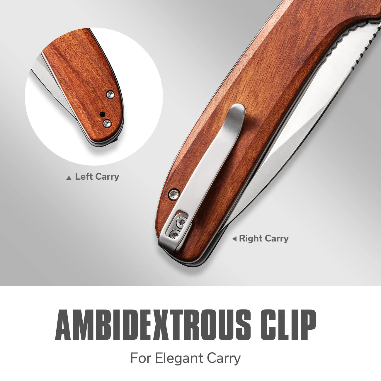 CIVIVI Primitrox Flipper Knife Wood Handle (3.48" Nitro-V Blade) C23005A-3 - Image 6