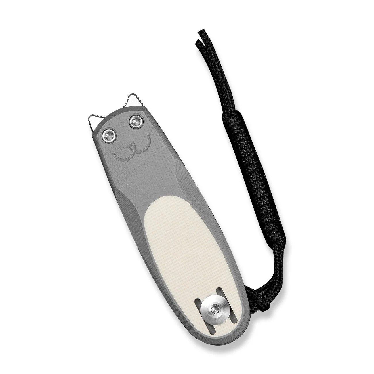 CIVIVI Purr Flipper & Slip Joint Knife Gray & Ivory G10 Handle (1.83" Satin Finished Nitro-V Blade) C25054-1, With 1PC Black Lanyard - Image 6