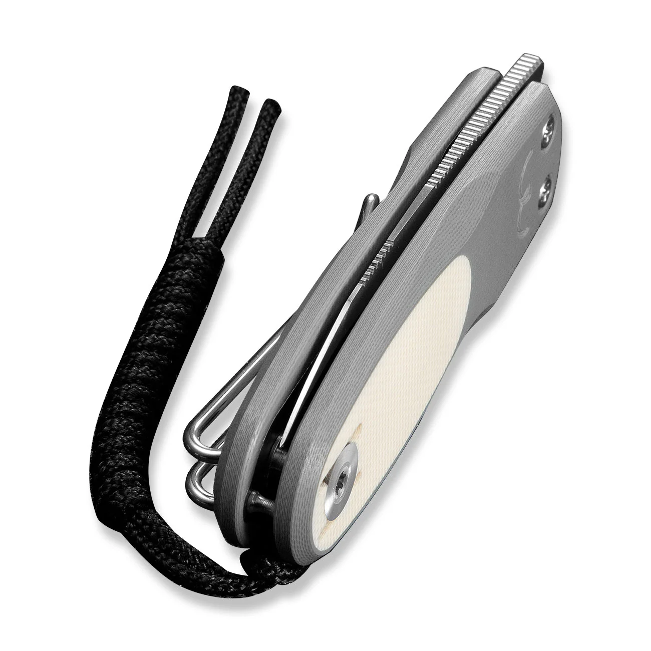 CIVIVI Purr Flipper & Slip Joint Knife Gray & Ivory G10 Handle (1.83" Satin Finished Nitro-V Blade) C25054-1, With 1PC Black Lanyard - Image 8