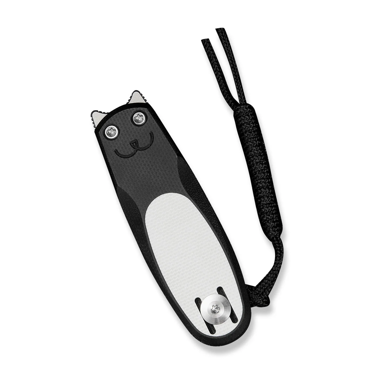 CIVIVI Purr Flipper & Slip Joint Knife Black & White G10 Handle (1.83" Stonewashed Nitro-V Blade) C25054-2, With 1PC Black Lanyard - Image 6