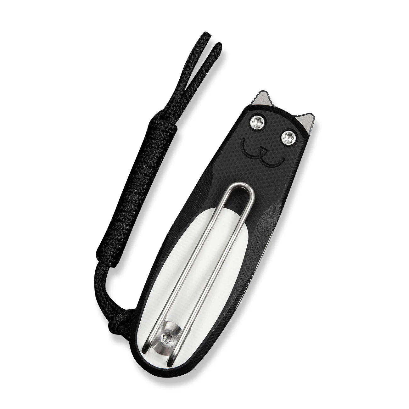 CIVIVI Purr Flipper & Slip Joint Knife Black & White G10 Handle (1.83" Stonewashed Nitro-V Blade) C25054-2, With 1PC Black Lanyard - Image 7