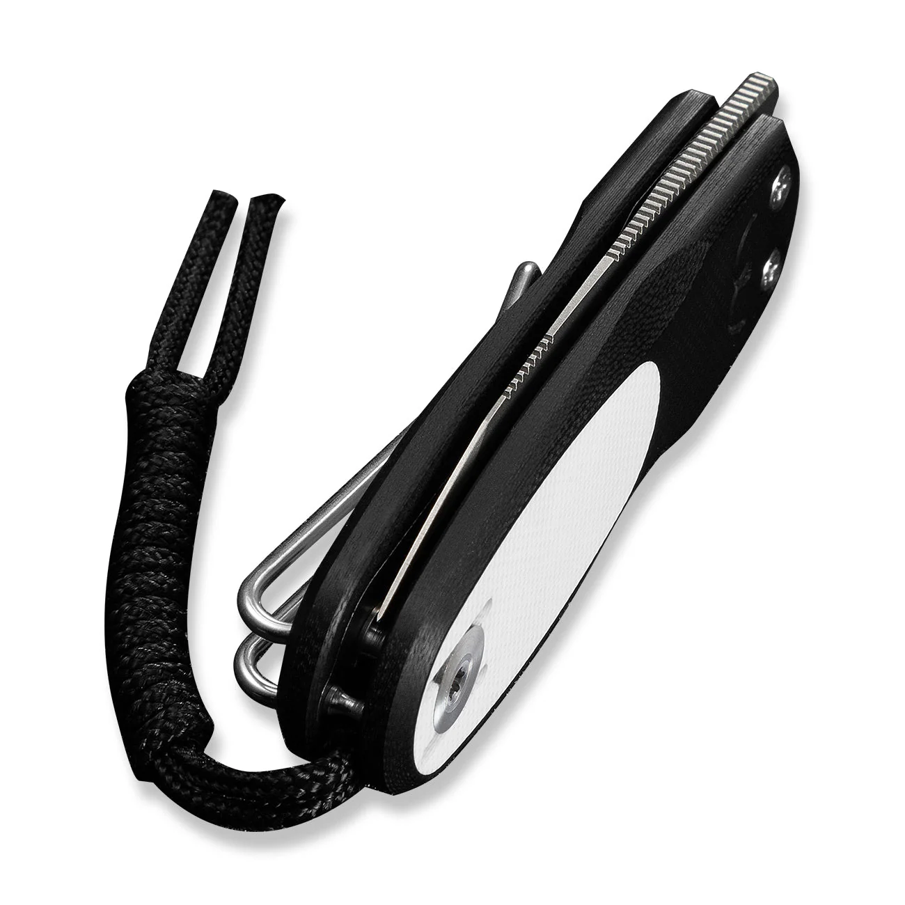 CIVIVI Purr Flipper & Slip Joint Knife Black & White G10 Handle (1.83" Stonewashed Nitro-V Blade) C25054-2, With 1PC Black Lanyard - Image 8