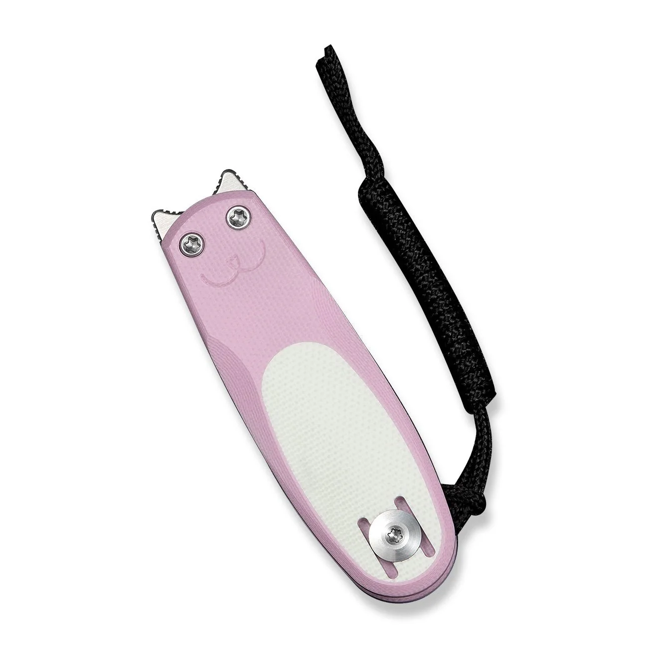 CIVIVI Purr Flipper & Slip Joint Knife Powder Pink & White G10 Handle (1.83" Satin Finished Nitro-V Blade) C25054-4, With 1PC Black Lanyard - Image 6