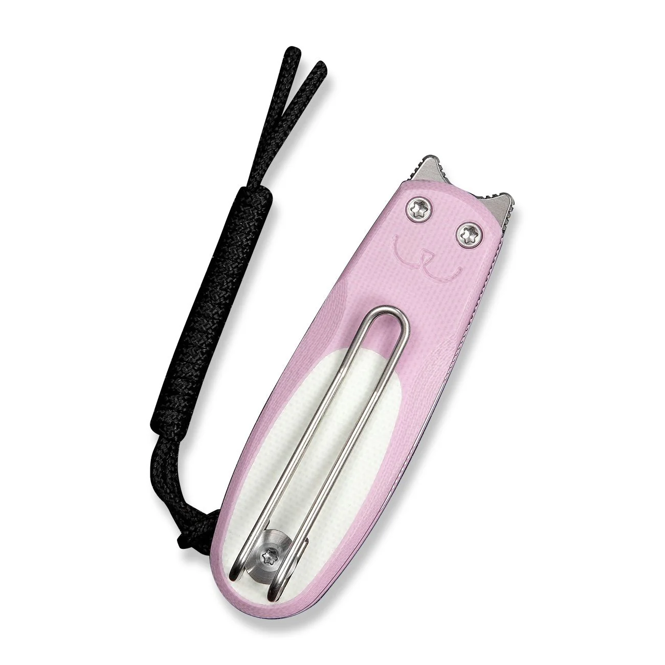 CIVIVI Purr Flipper & Slip Joint Knife Powder Pink & White G10 Handle (1.83" Satin Finished Nitro-V Blade) C25054-4, With 1PC Black Lanyard - Image 7