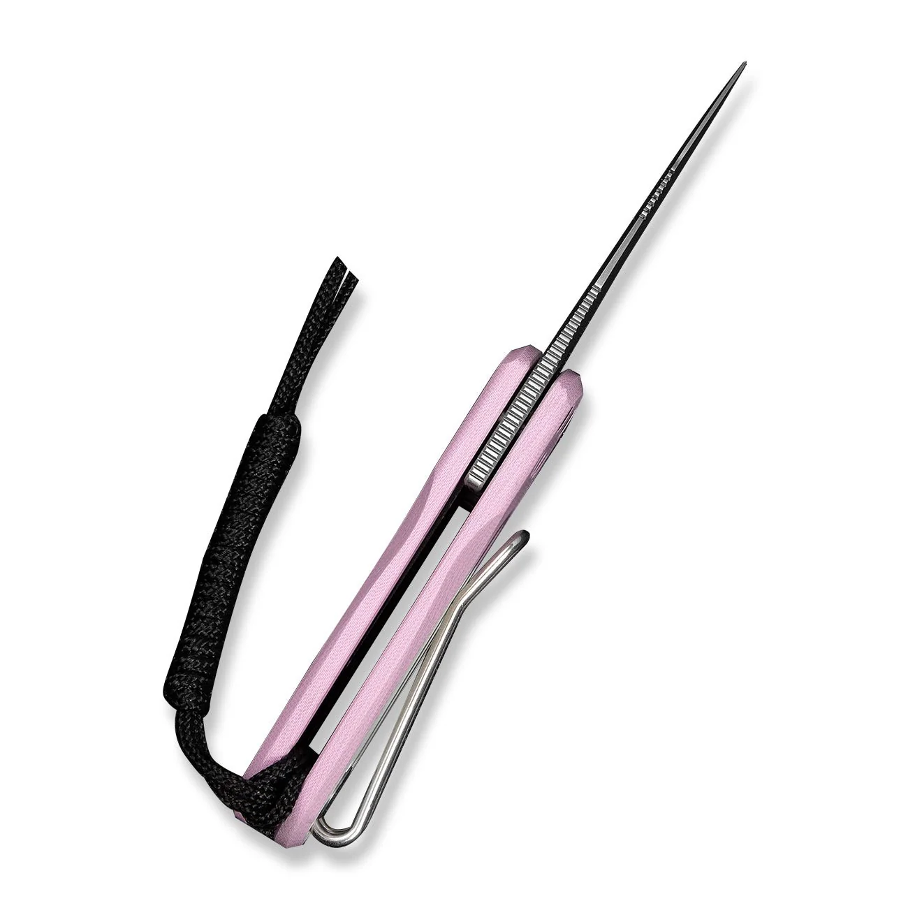 CIVIVI Purr Flipper & Slip Joint Knife Powder Pink & White G10 Handle (1.83" Satin Finished Nitro-V Blade) C25054-4, With 1PC Black Lanyard - Image 9