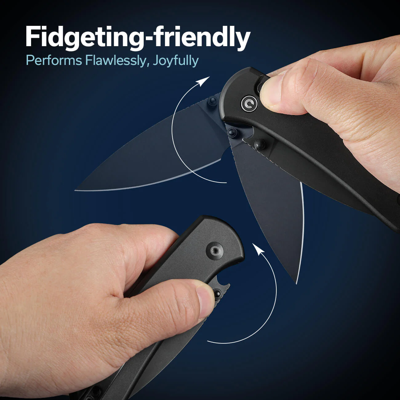 CIVIVI Qubit Button Lock & Thumb Stud Knife Aluminum Handle (2.98" 14C28N Blade) C22030E-1 - Image 5