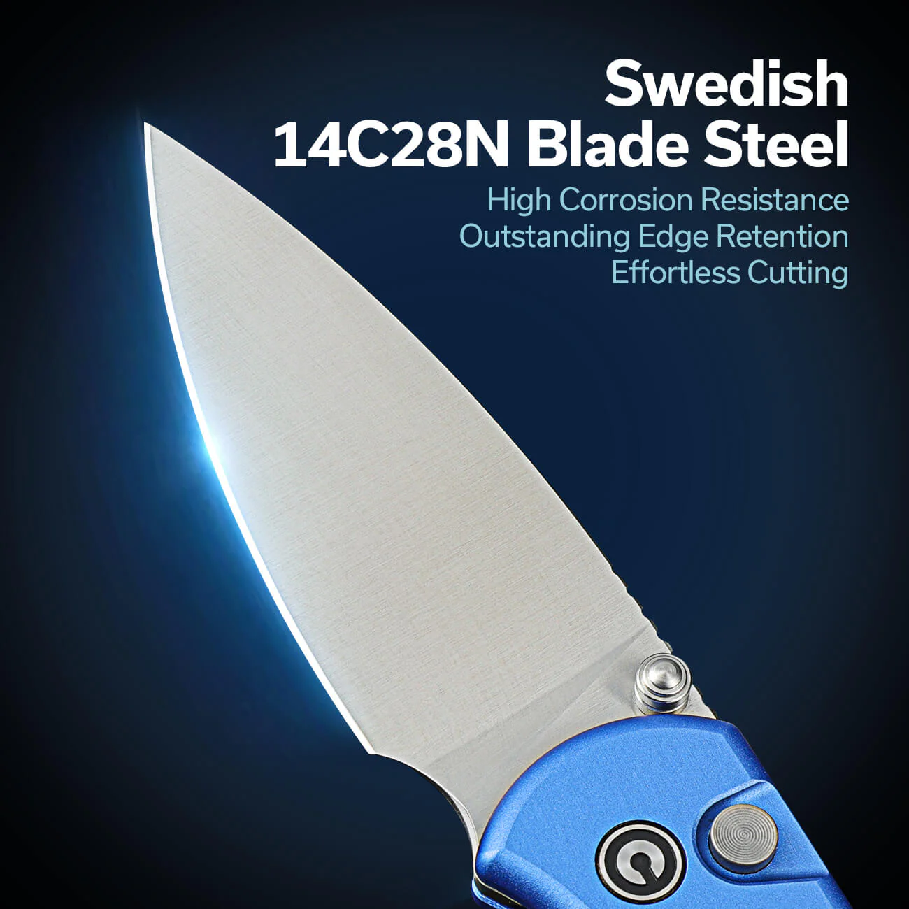 CIVIVI Qubit Button Lock & Thumb Stud Knife Aluminum Handle (2.98" 14C28N Blade) C22030E-3 - Image 2