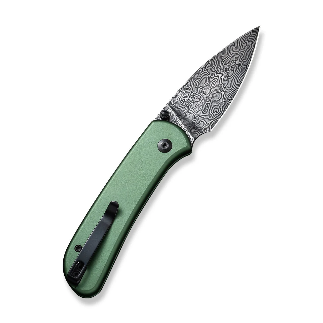CIVIVI Qubit Button Lock & Thumb Stud Knife Aluminum Handle (2.98" Damascus Blade) C22030E-DS1 - Image 7