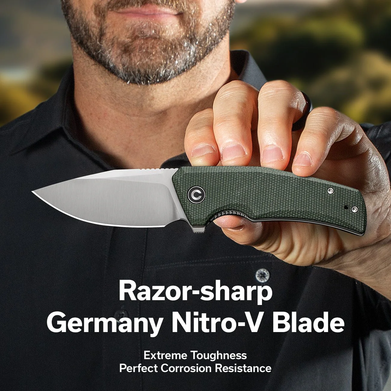 CIVIVI Regulatron Flipper Knife Micarta Handle (2.98" Nitro-V Blade) C23006-2 - Image 2