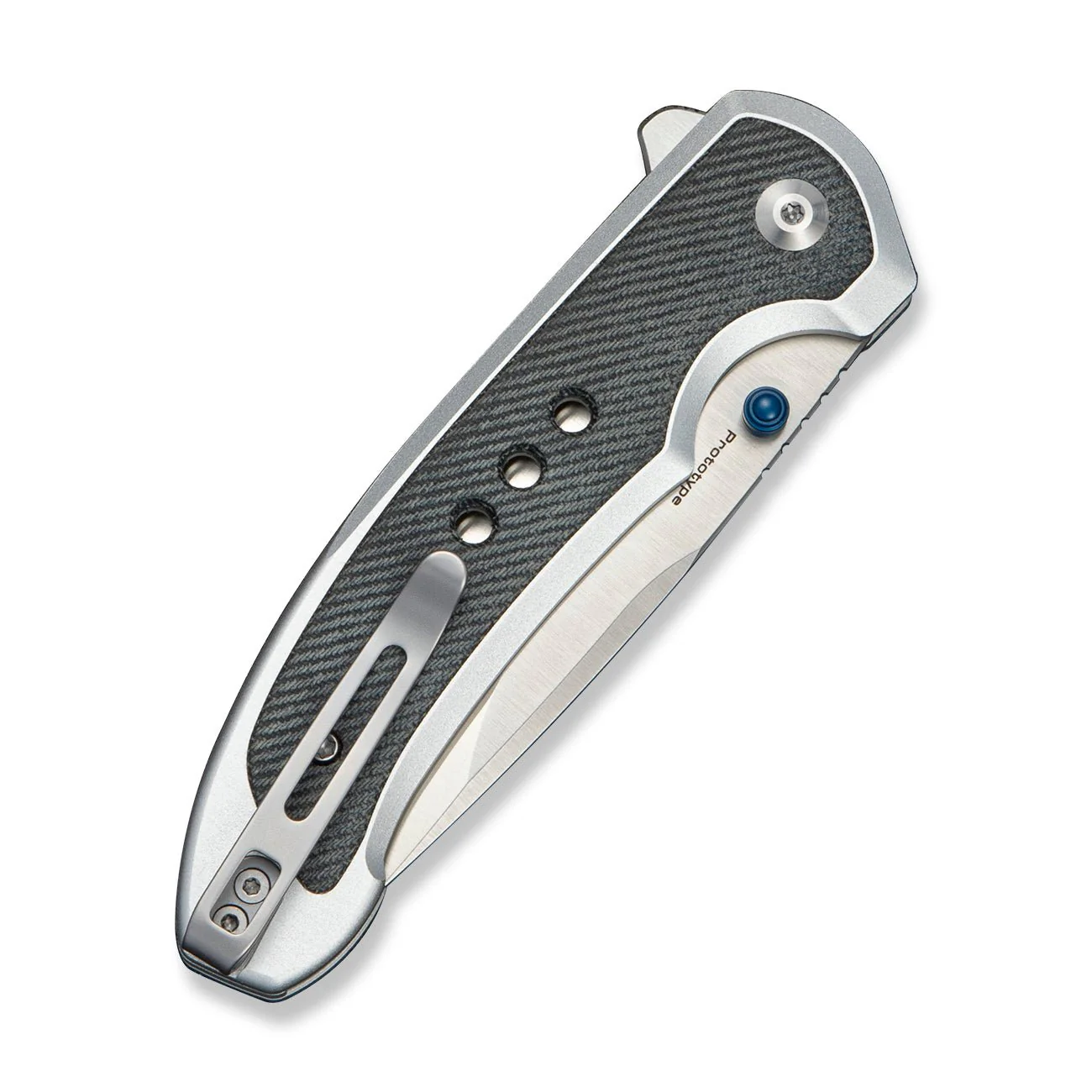 CIVIVI Reveal Flipper & Thumb Stud & Button Lock Knife Gray Aluminum Handle With Micarta Inlay (3.37" Satin Finished 14C28N Blade) C25108 Sample1 - Image 4