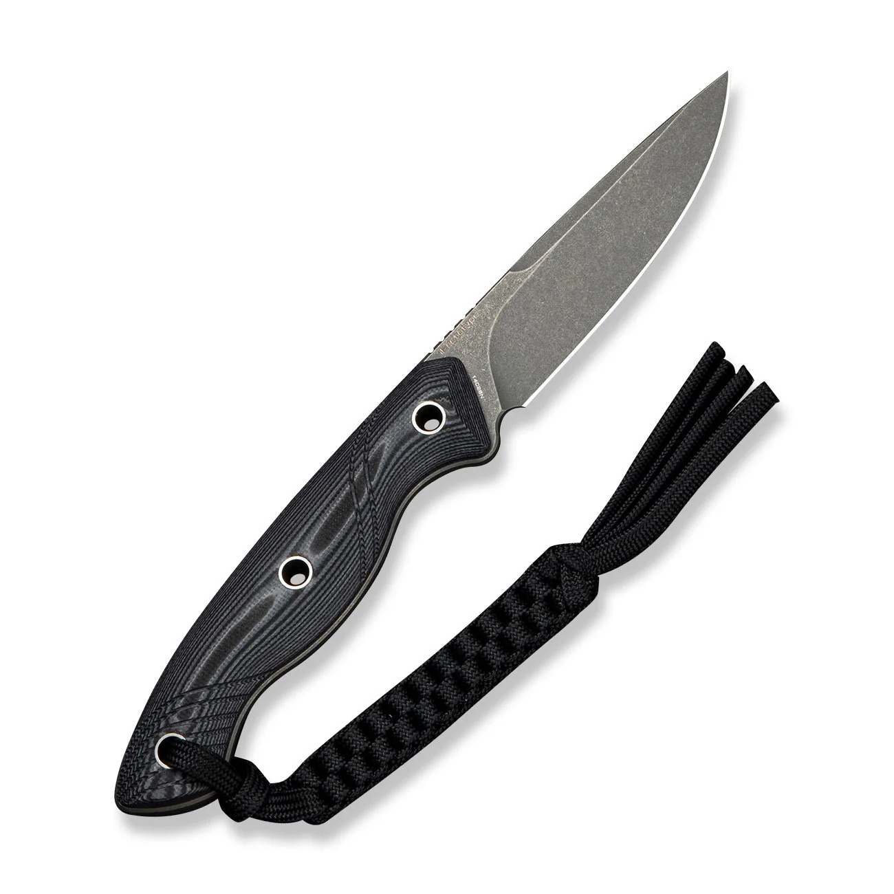 CIVIVI Rhexen Fixed Blade Knife Black & Gray G10 Contoured Handle (3.09" Gray Stonewashed 14C28N Blade) C25065 Sample1, With 1PC Black Lanyard, Black Kydex Sheath & T-Clip - Image 2