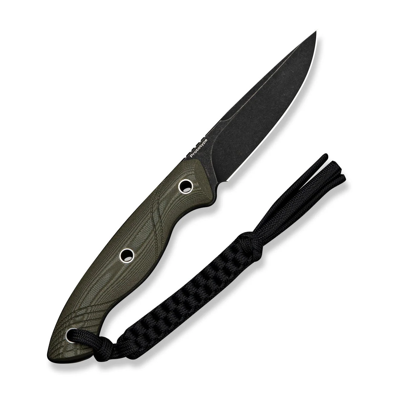 CIVIVI Rhexen Fixed Blade Knife Tan & OD Green G10 Contoured Handle (3.09" Black Stonewashed 14C28N Blade) C25065 Sample2, With 1PC Black Lanyard, Black Kydex Sheath & T-Clip - Image 2