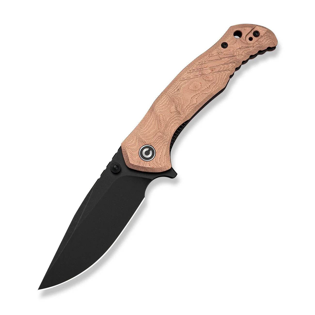 CIVIVI Rhykon Flipper & Thumb Stud Knife G10 With Copper Foil Handle (3.48" Black Stonewashed 14C28N Blade) C25106 Sample2 - Image 3