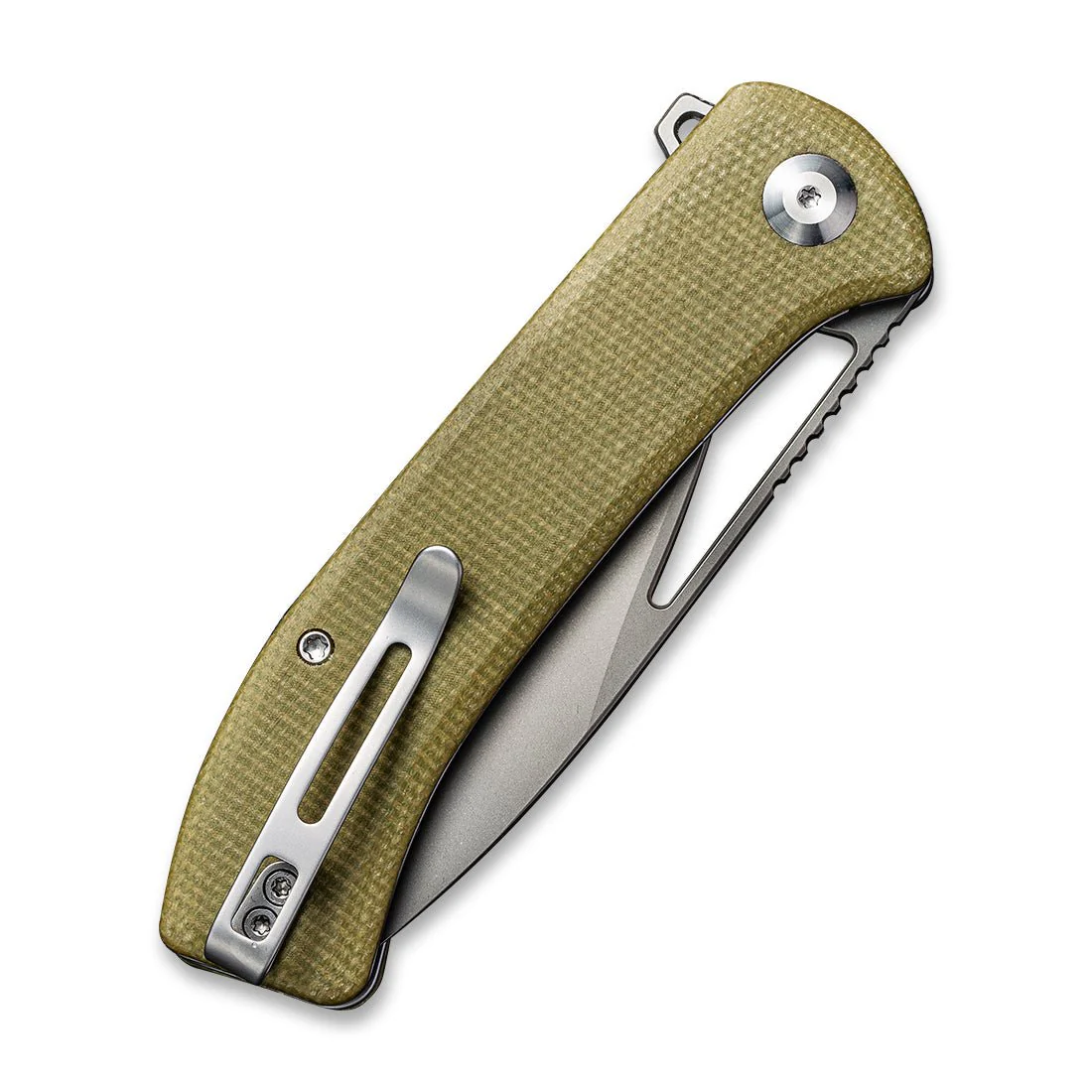 CIVIVI Riffle Flipper & Thumb Hole Knife Micarta Handle (3.46" 14C28N Blade) C2024B - Image 6