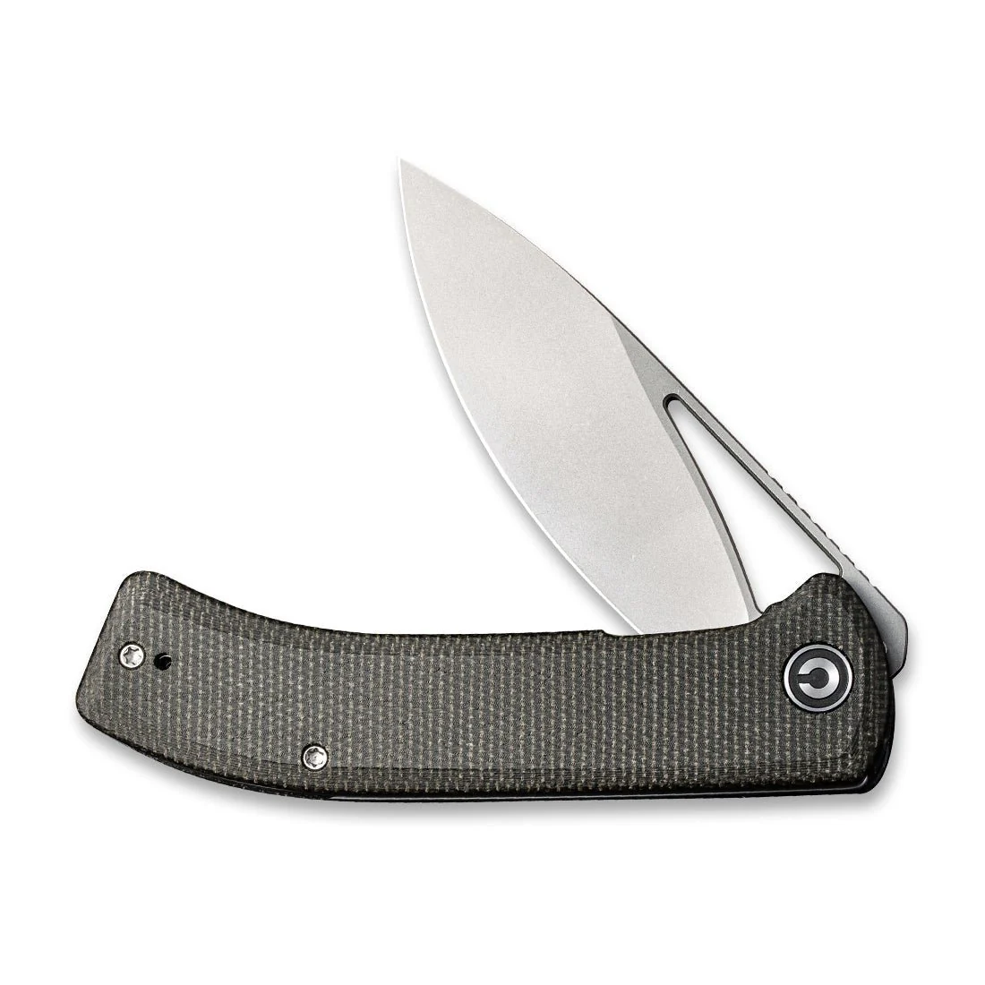 CIVIVI Riffle Flipper & Thumb Hole Knife Micarta Handle (3.46" 14C28N Blade) C2024C - Image 4